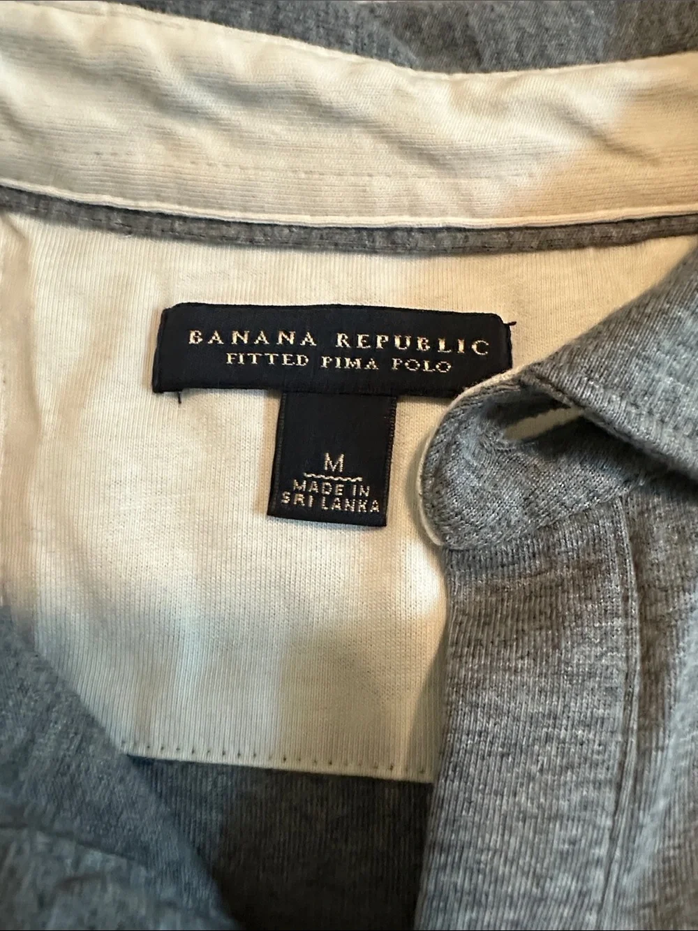 Banana Republic Men's Gray Polo with Chest Pocket Fitted M